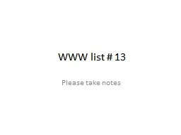 WWW list # 13