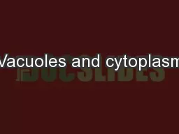 Vacuoles and cytoplasm