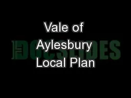Vale of Aylesbury Local Plan