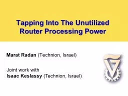 Tapping Into The Unutilized Router Processing Power