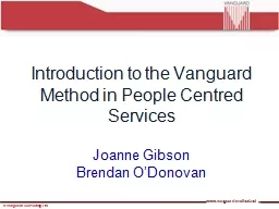 Introduction to the Vanguard Method in People Centred Servi