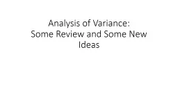 Analysis of Variance: