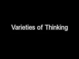 Varieties of Thinking