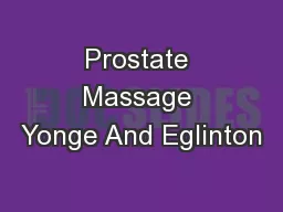 Prostate Massage Yonge And Eglinton