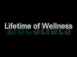 Lifetime of Wellness