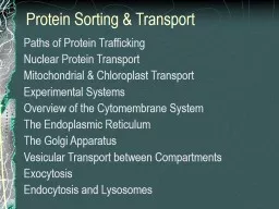 Protein Sorting & Transport