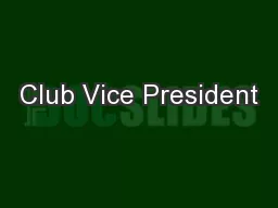 Club Vice President