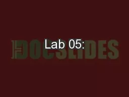 Lab 05: