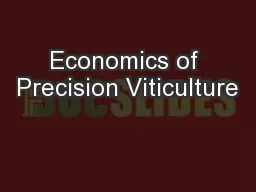 Economics of Precision Viticulture