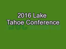 2016 Lake Tahoe Conference