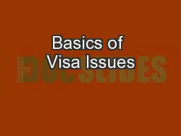 Basics of Visa Issues