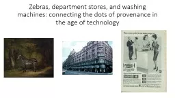 Zebras, department stores, and washing machines: connecting