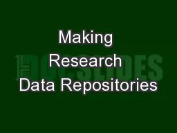 Making Research Data Repositories