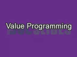 Value Programming