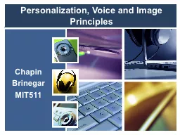 Personalization, Voice and Image Principles