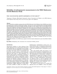 Reliability of anthropometric measurements in the WHO
