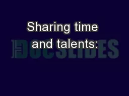 Sharing time and talents: