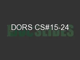 DORS CS#15-24