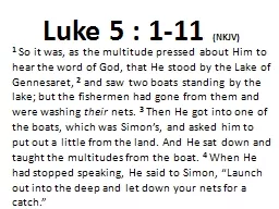 Luke 5 : 1-11