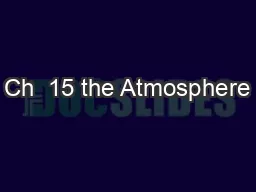 Ch  15 the Atmosphere
