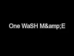 One WaSH M&E