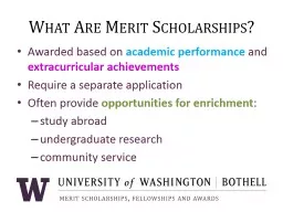 What Are Merit Scholarships?