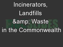 Incinerators, Landfills & Waste in the Commonwealth