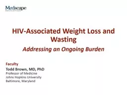 HIV-Associated Weight Loss and Wasting