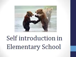 Self introduction in Elementary School