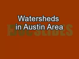 Watersheds in Austin Area