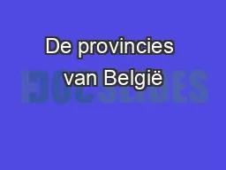 De provincies van België