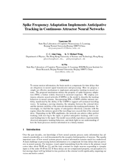 Spike Frequency Adaptation Implements Anticipative Tra