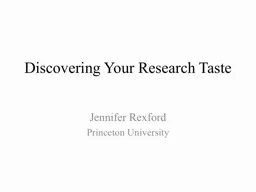 Discovering Your Research Taste
