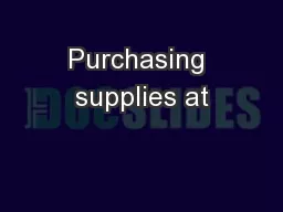 Purchasing supplies at