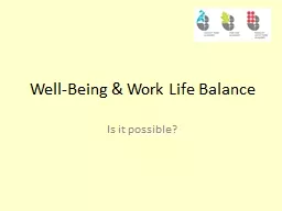 Well-Being & Work Life Balance