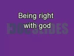 Being right with god
