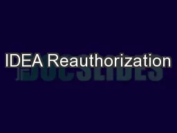IDEA Reauthorization