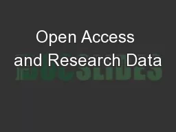 Open Access and Research Data