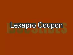 Lexapro Coupon