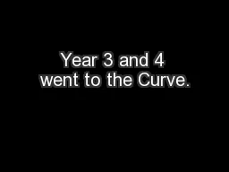 Year 3 and 4 went to the Curve.