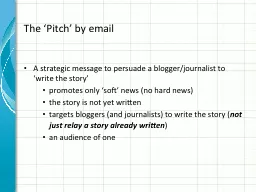 The ‘Pitch’ by email