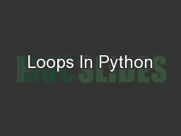 Loops In Python