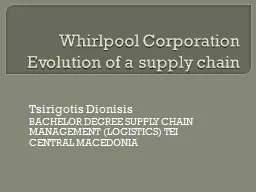 Whirlpool Corporation Evolution of a supply chain