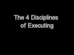 The 4 Disciplines of Executing