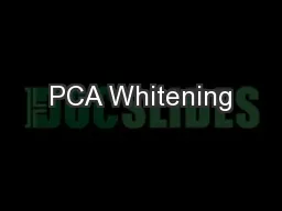 PCA Whitening