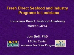 Fresh Direct Seafood and Industry Programs in Louisiana