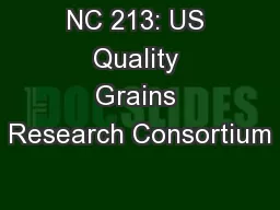 NC 213: US Quality Grains Research Consortium