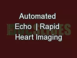 Automated Echo  | Rapid Heart Imaging