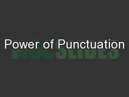 Power of Punctuation