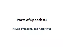 Parts of Speech #1